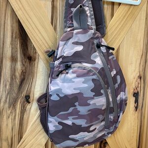 SALE🎉. Eddie Bauer Gray and Purple Sling bag with Camouflage Print